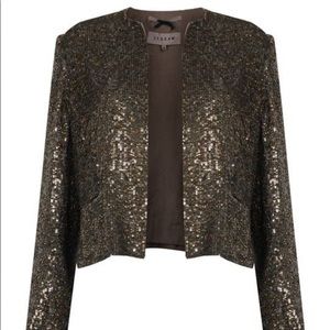 Gold sequin cropped blazer
